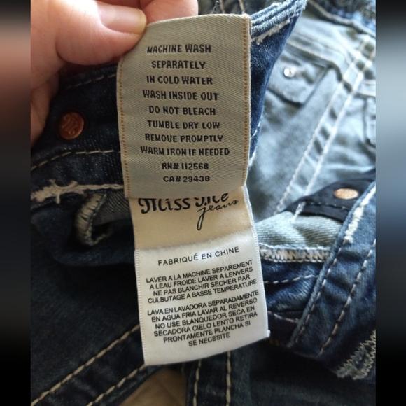 Embroidered Skinny Jeans Embellished w/Bling & Leather Cross - Picture 9 of 11